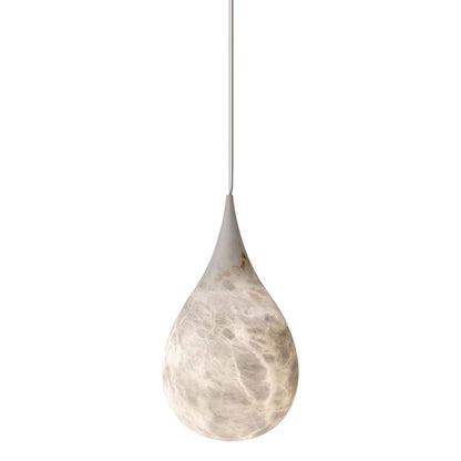 Luxury Alabaster Pendant Light 18cm Brass and Copper Natural Stone Hanging Lamp for Dining Room and Kitchen Island