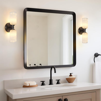 Alabaster Wall Sconce 14in Antique Brass Modern