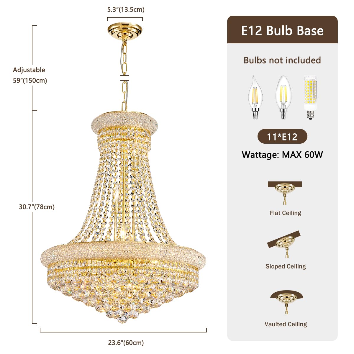 19-Lights High Ceiling Chandelier Modern Gold Crystal Chandeliers Large Foyer Chandelier Fixtures for Staircase Living Room Hallway Entryway