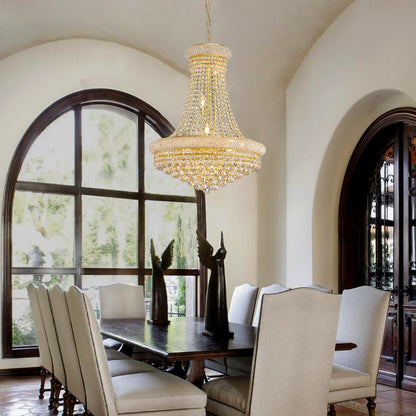 19-Lights High Ceiling Chandelier Modern Gold Crystal Chandeliers Large Foyer Chandelier Fixtures for Staircase Living Room Hallway Entryway