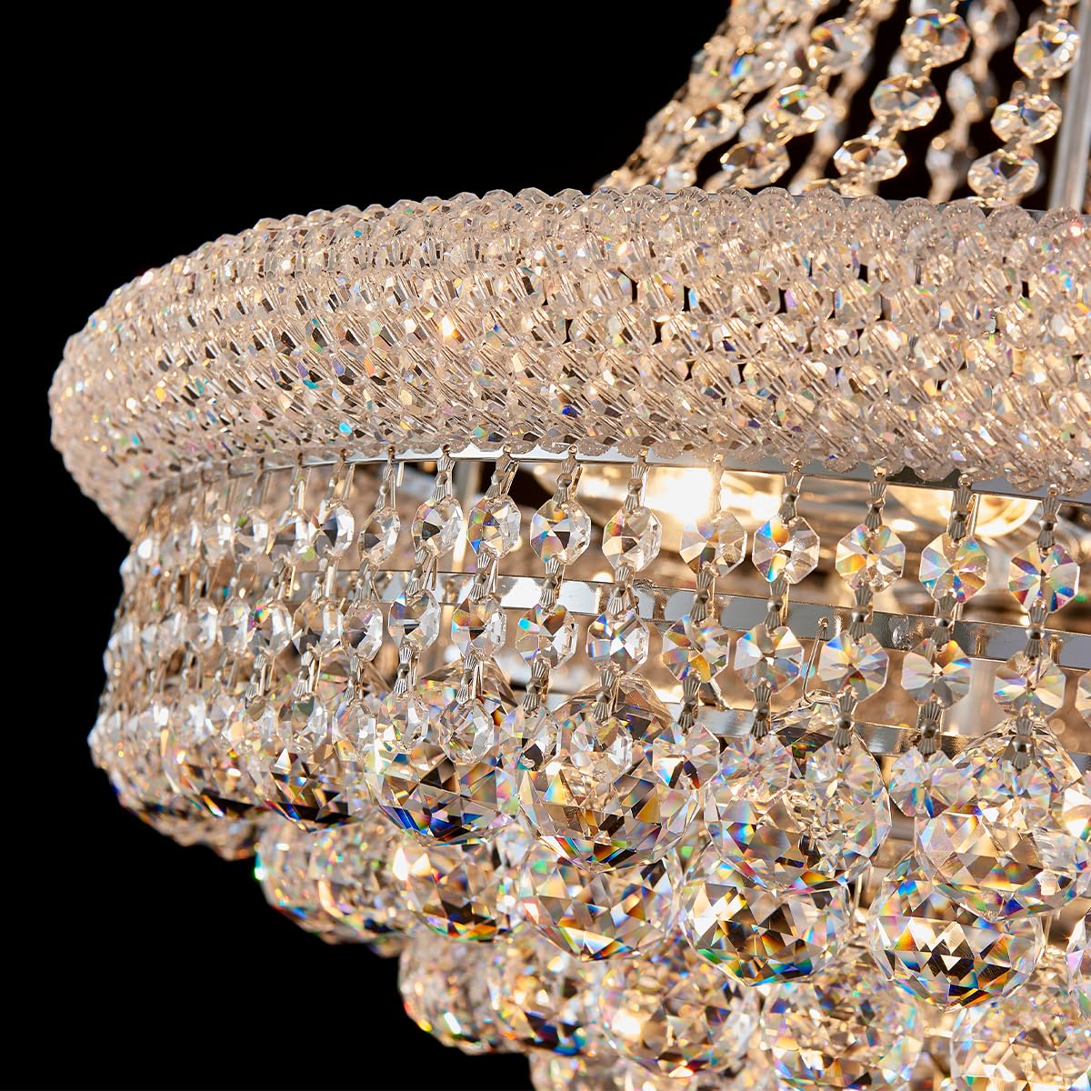 19-Lights High Ceiling Chandelier Modern Gold Crystal Chandeliers Large Foyer Chandelier Fixtures for Staircase Living Room Hallway Entryway