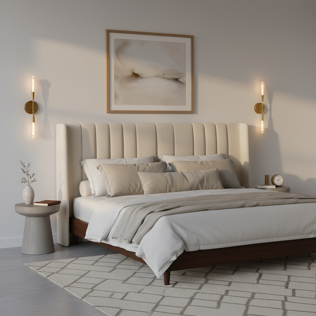Modern Bedroom with Wall Sconces