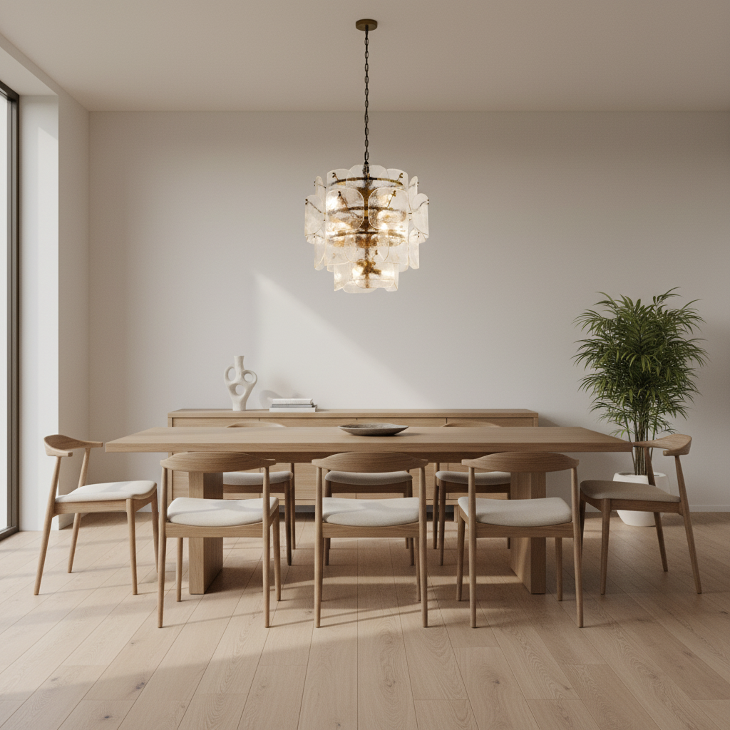 Modern Dining Room with Chandelier